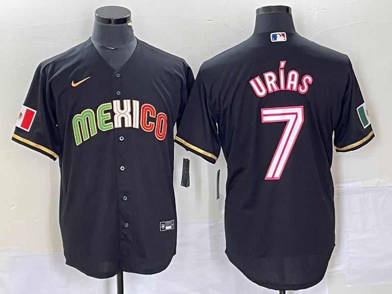 Men 2023 World Cub Mexico #7 Urias Black pink Nike MLB Jersey28->more jerseys->MLB Jersey